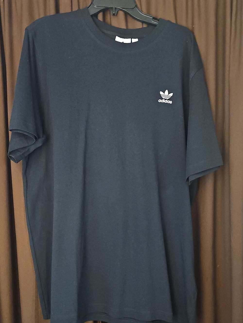 adidas Navy Short Sleeve Tee with Small White Trefoil